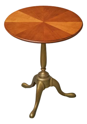19th Century Side Table in Inlaid Wood and Brass, 1890s