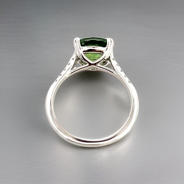 Natural Sapphire Diamond Ring 6.5 14k WG 2.89 TCW Certified For Sale - Image 11 of 18