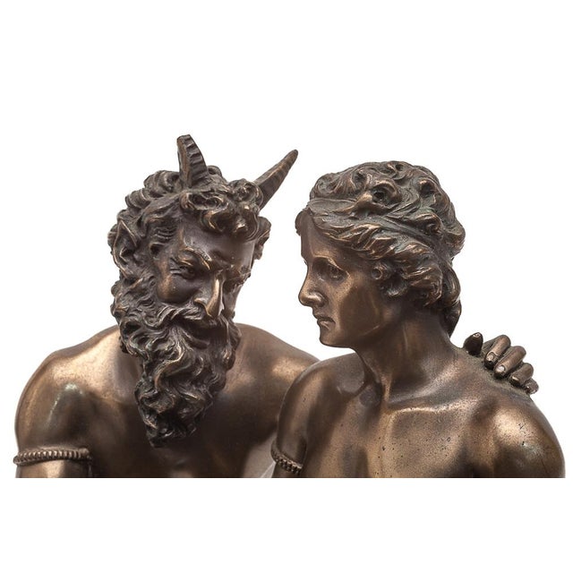 Tan Sculpture of Pan and Daphnis in Bronze & Resin, 2008 For Sale - Image 8 of 13
