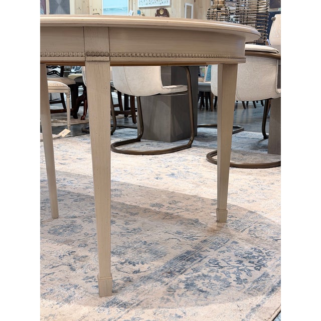 Wood Late 20th Century Gustavian Painted Oval Dining Table Set For Sale - Image 7 of 12