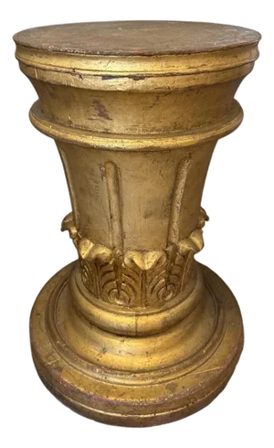 Antique Italian Carved Wood Gilded Pedestal.
