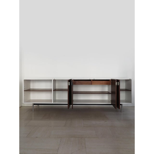 1960s Sideboard in White Formica and Dark Wood, Italy, 1960s For Sale - Image 5 of 18