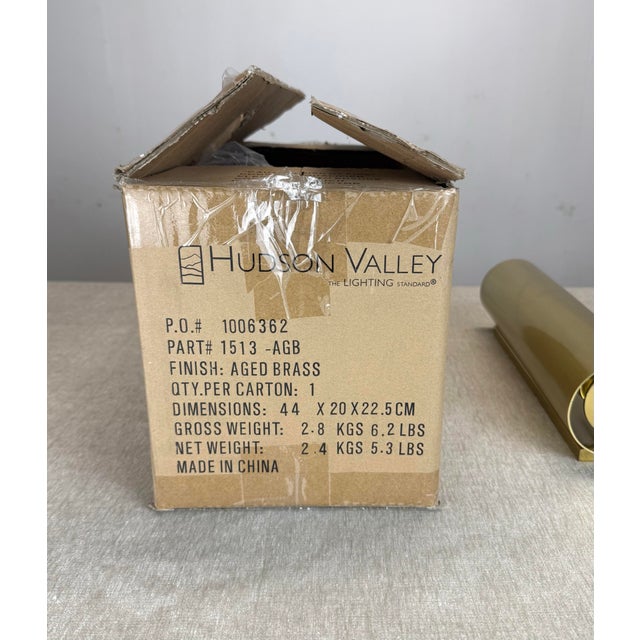 Metal Modernist Brass “Accord” Wall Sconce by Hudson Valley Lighting For Sale - Image 7 of 10