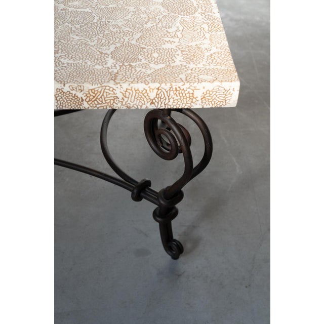 Elite Coffee Table with Termite and Resin Top, 1990s For Sale - Image 3 of 12