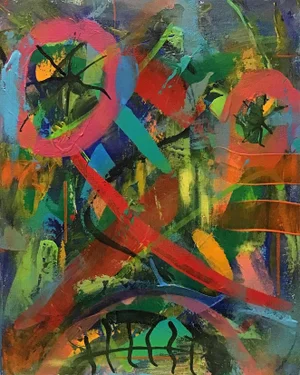 "Fa030325" Figurative Abstract Painting on Stretched Canvas