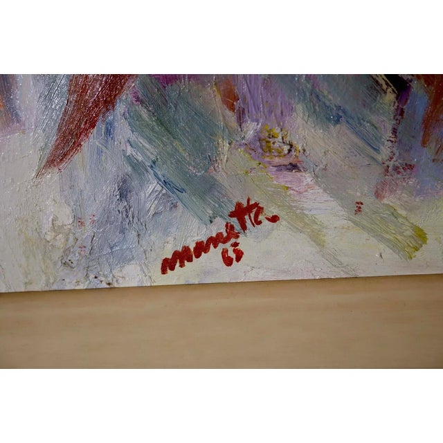 Manette Van Hamel Signed Abstract Expressionist Oil Painting on Canvas 1970s For Sale - Image 9 of 9