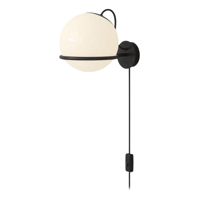 Glass Model 238/1 Lamp with Switch and Black Mount from Gino Sarfatti For Sale