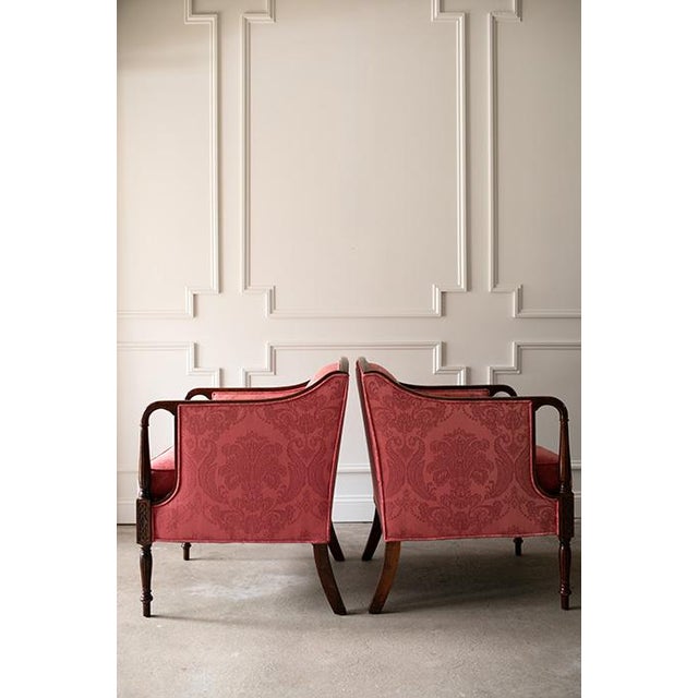 Raspberry Pink Late 20th Century Louis XVI Pink Bergère Chairs by Woodmark Originals - A Pair For Sale - Image 8 of 18