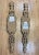 Wood Set of 2 Long Carved Antiqued Gold and Silver Mirrors For Sale - Image 7 of 12