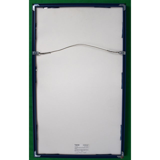 Art Sz: 30 1/4"H x 17 5/8"W Frame Sz: 31"H x 18 3/8"W w/ royal blue metal frame