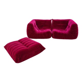 Michel Ducaroy for Ligne Roset “Togo” Sofa & Ottoman, France 1973 For Sale