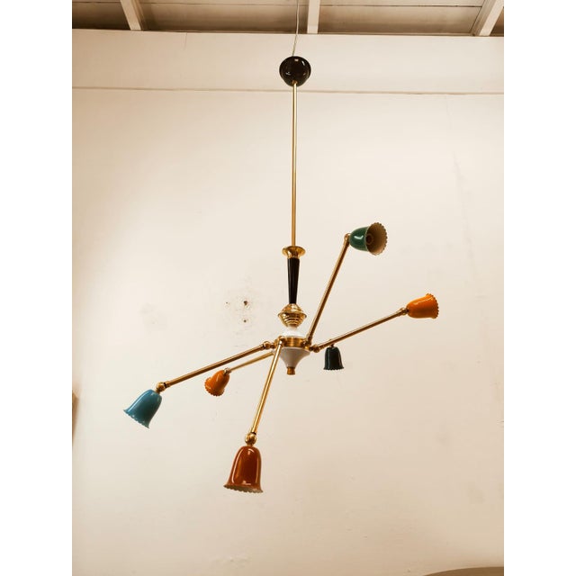 Mid-Century Sputnik 6-Light Ceiling Pendant For Sale - Image 14 of 18