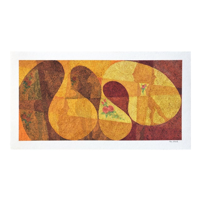 Figures in Motion With Roses - Pointillist Figurative Abstract by Ben Black For Sale