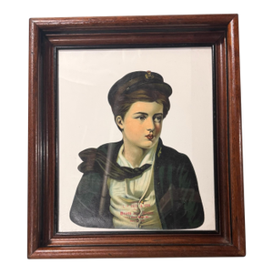 Antique Victorian Walnut Framed Advertising Die Cut Beck & Son Boots & Shoes New York