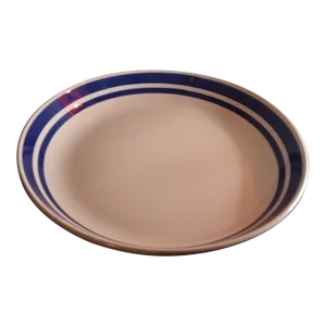 Vintage Farmstead Blue Stripe Pattern Ceramic Serve Bowl, Made in Italy
