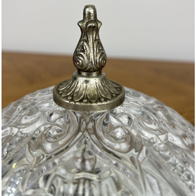 Vintage Ceiling Lamp in Brass and Glass For Sale - Image 9 of 13