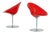 Mid-Century Red Acrylic Glass Swivel Eros Lounge Chair by Philippe Starck for Kartell, Italy, 1990s For Sale