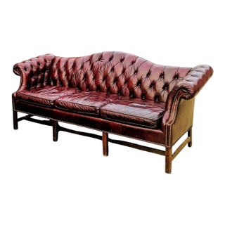 1990s Chesterfield Leather Sofa by Brandon Furniture of North Carolina For Sale