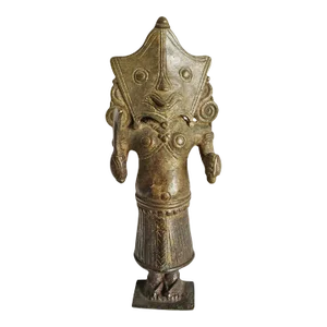 Antique Bronze Masked Knife Figure
