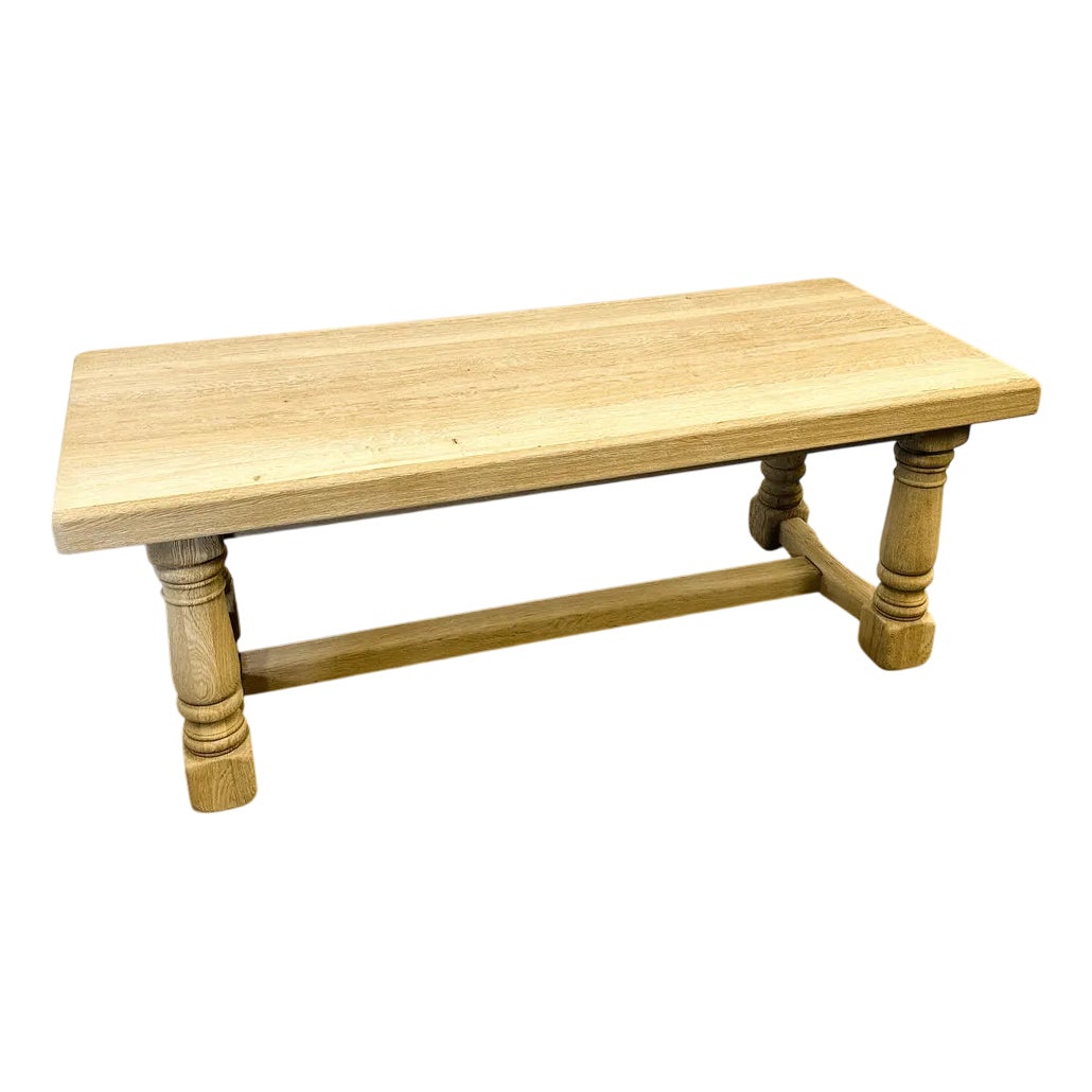 Large Vintage French Sanded Full Oak Dining Table, France, 1960s | Chairish