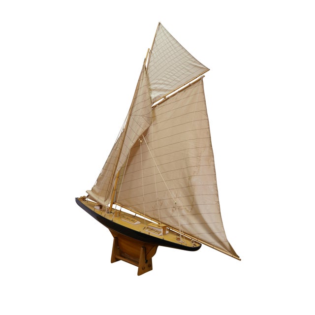 American Vintage Columbia Americas Cup Nautical Sailboat Yacht Model 47" For Sale - Image 3 of 18