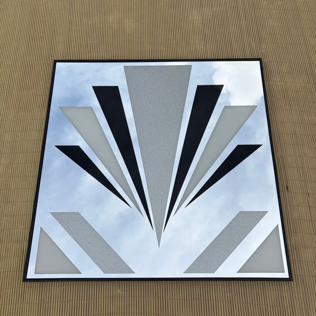 1990s 1990s Art Deco Revival Geometric Desing Framed Wall Mirror. For Sale - Image 5 of 15