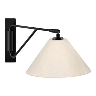 Satin Black Arc Wall Light For Sale