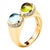 Syna Peridot and Blue Topaz Yellow Gold Ring with Diamonds For Sale