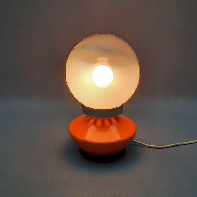 Space Age UFO Table Lamp in Metal and Murano Glass, 1970s For Sale - Image 6 of 11