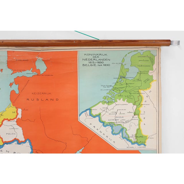 Vintage School Wall Map of Europe 1815-1871, Belgium, 1950s For Sale - Image 6 of 11