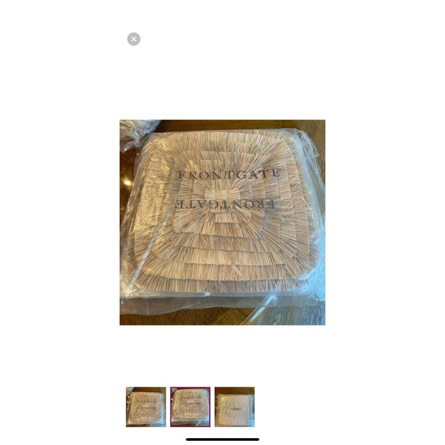 Frontgate Set of (4) Raffia Placements With Linen Like Table Protective Backing. For Sale - Image 4 of 6