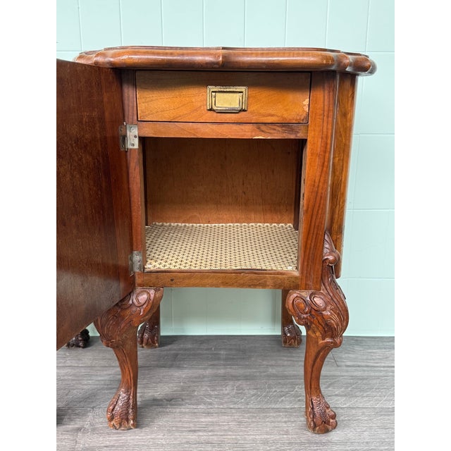 Wood Vintage Walnut Bedside Tables with Marble Top, 1930s, Set of 2 For Sale - Image 7 of 18