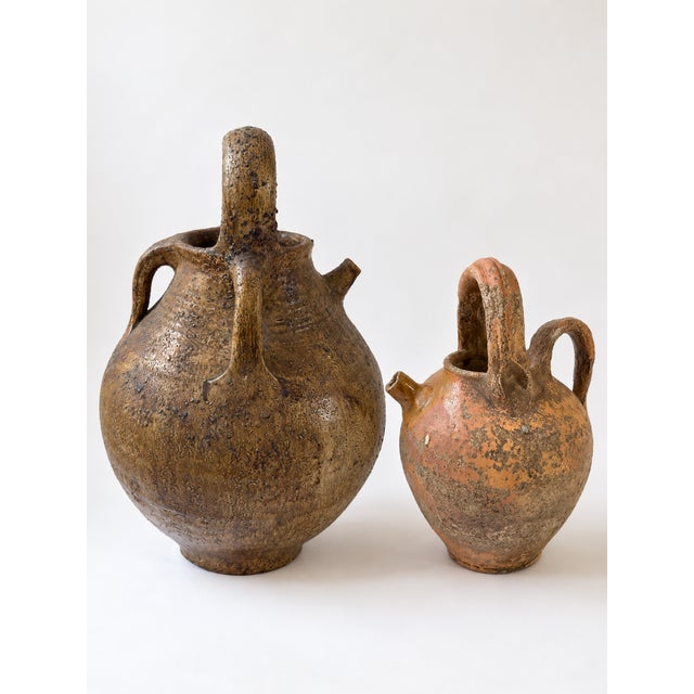 Antique French Glazed Terracotta Walnut Oil Jug (Cruche) With Four Handles, C. 1900 For Sale - Image 17 of 17