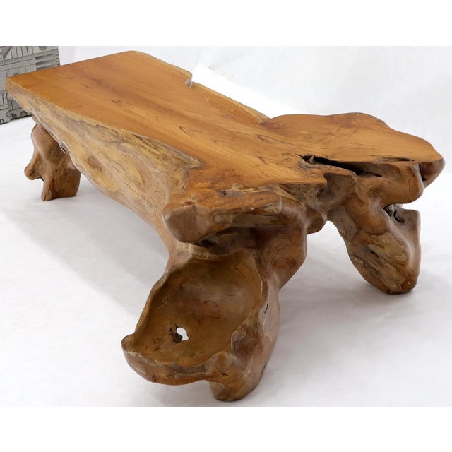 Large Oversize Solid Teak Live Edge Coffee Table Chairish