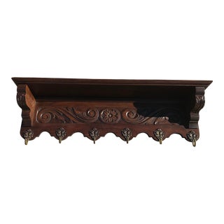 Vintage French Oak Pot Rack For Sale