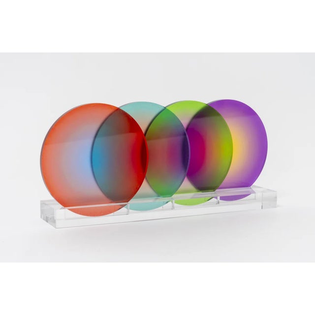 Contemporary Modern Gradient Coasters - Set of 4 For Sale - Image 3 of 3