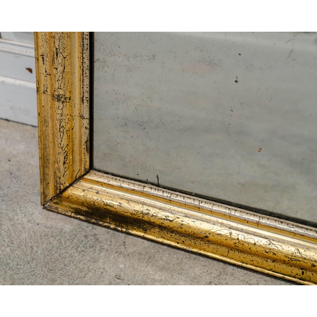 Antique Late 19th Century Louis Philippe Mercury Mirror in Gold Gilding For Sale - Image 4 of 8