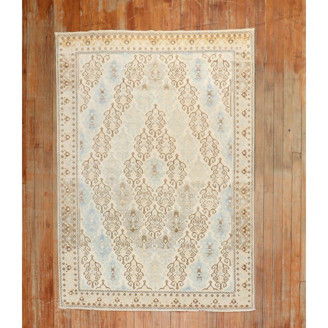 Beige Vintage Persian Kashan For Sale - Image 8 of 18