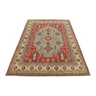 Kazak Rug 8’3” X 10′ Blue Wool Traditional Hand-Knotted Oriental Carpet For Sale
