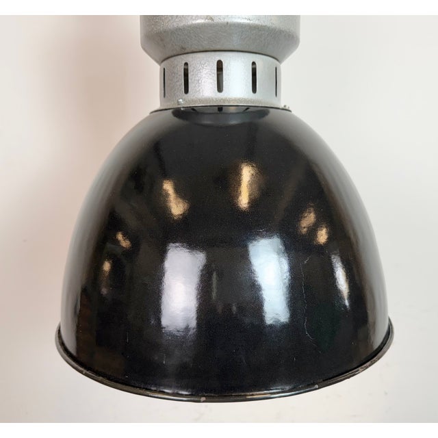 Industrial Black Enamel Factory Lamp from Elektrosvit, 1960s For Sale - Image 4 of 18
