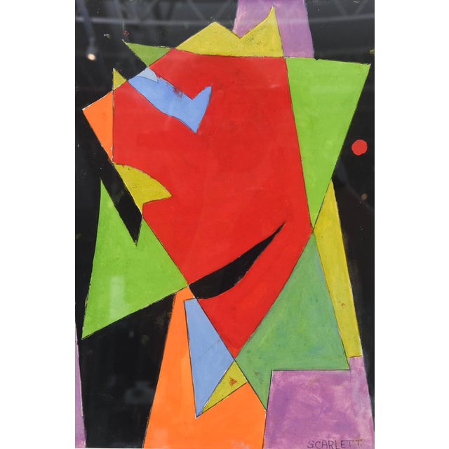 Mid-Century Modern Vintage Rolph Scarlett Acrylic on Paper Custom Framed 1960's For Sale - Image 3 of 10