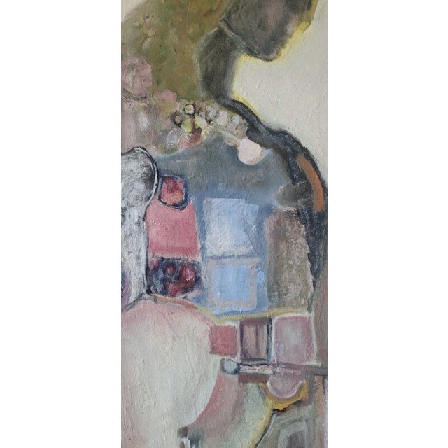 Title: In the Crumbling Sculpture Garden (She Knelt Down) 48 X 60 Inch Contemporary Abstract Expressionist, Figurative Oil Painting. By Lynn Christian For Sale - Image 10 of 13