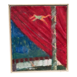 Contemporary Acrobat Circus Oil Painting on Canvas For Sale