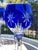 This is a gorgeous set of 9 cut-to-clear crystal wine glasses in a gorgeous sapphire blue and clear design. Made by Horst...