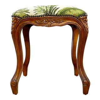 Antique French Cabriole Leg Stool For Sale