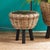 Here, s a smart idea a thick rattan planter tightly woven around grower, s pots. The plastic pot helps the weave retain...