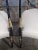 Black Late 20th Century Pair of Karges Hepplewhite Plum Arm Chairs Ebonized, Carved Hand Painted Leather Fabric For Sale - Image 8 of 12