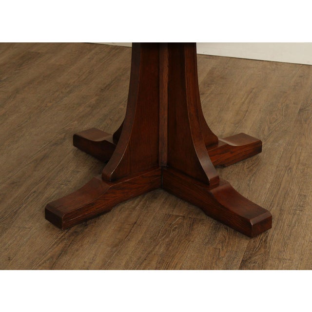 Stickley Mission Collection Oak Round Pedestal Dining Table For Sale - Image 12 of 18