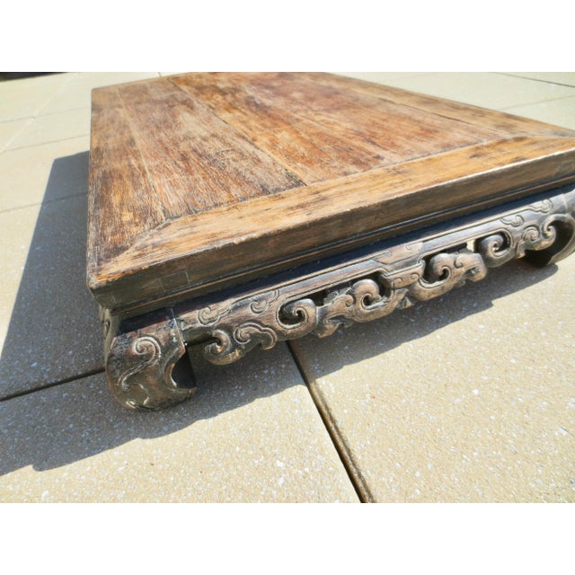 Antique Chinese Elmwood Kang Low Table For Sale - Image 4 of 9