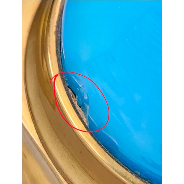 Antique French Blue Opaline Glass & Bronze Candelabra Table Lamp For Sale - Image 14 of 14